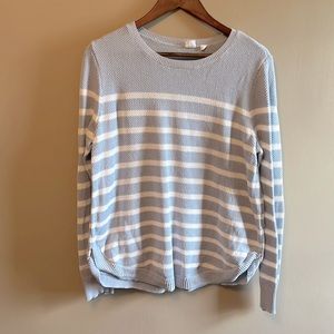 Women’s Periwinkle and White Striped Sweater